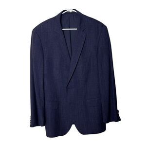 Hugo Boss Men's Blazer Made In Romania Silk Linen Wool Blend Navy Size 40R
